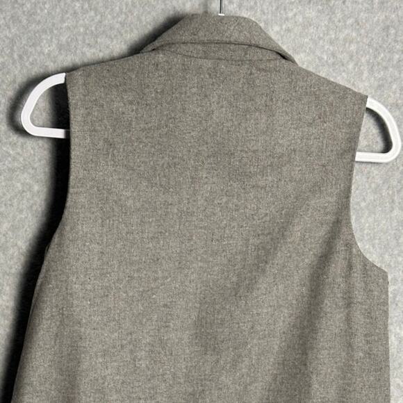 The Savile Row Co London Wool Blend Open Front Sleeveless Long Vest S minimalist - Picture 10 of 11